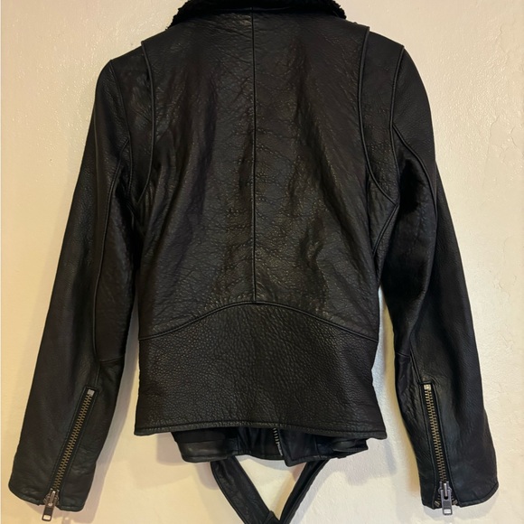 Current Elliott Leather Biker Motorcycle jacket, Sz 0 XS - Picture 4 of 5